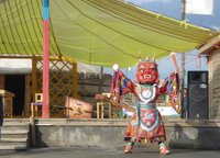 A traditional Mongolian buddhbist dancer