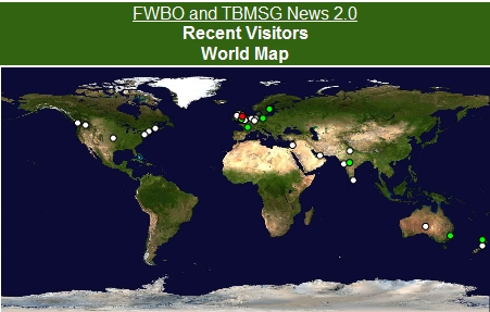 the world map with labels. Labels: FWBO, Survey