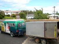 Loading up the Buddhafield New Zealand van before a festival