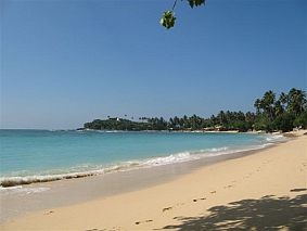 Unawatuna Beach in Sri Lanka, home of the FWBO's Sri Lanka centre